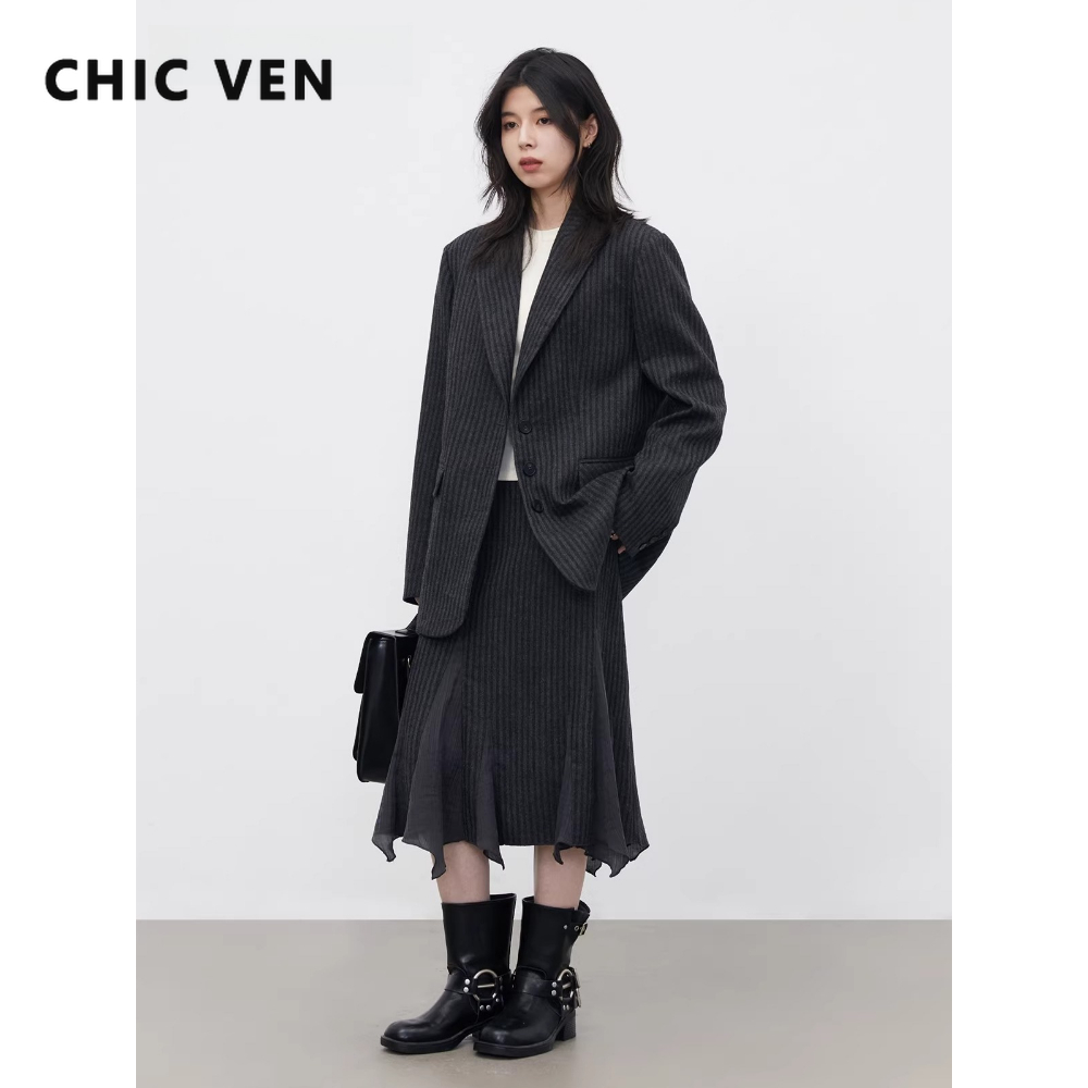 Winter Clothing Gear - CHIC VEN Fashion Women Woolen Blazer