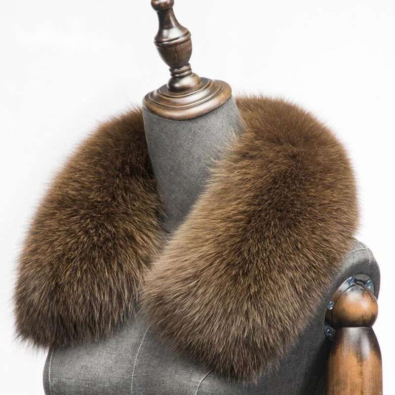Winter Clothing Fashion - Winter Natural Fox Fur Scarf Square