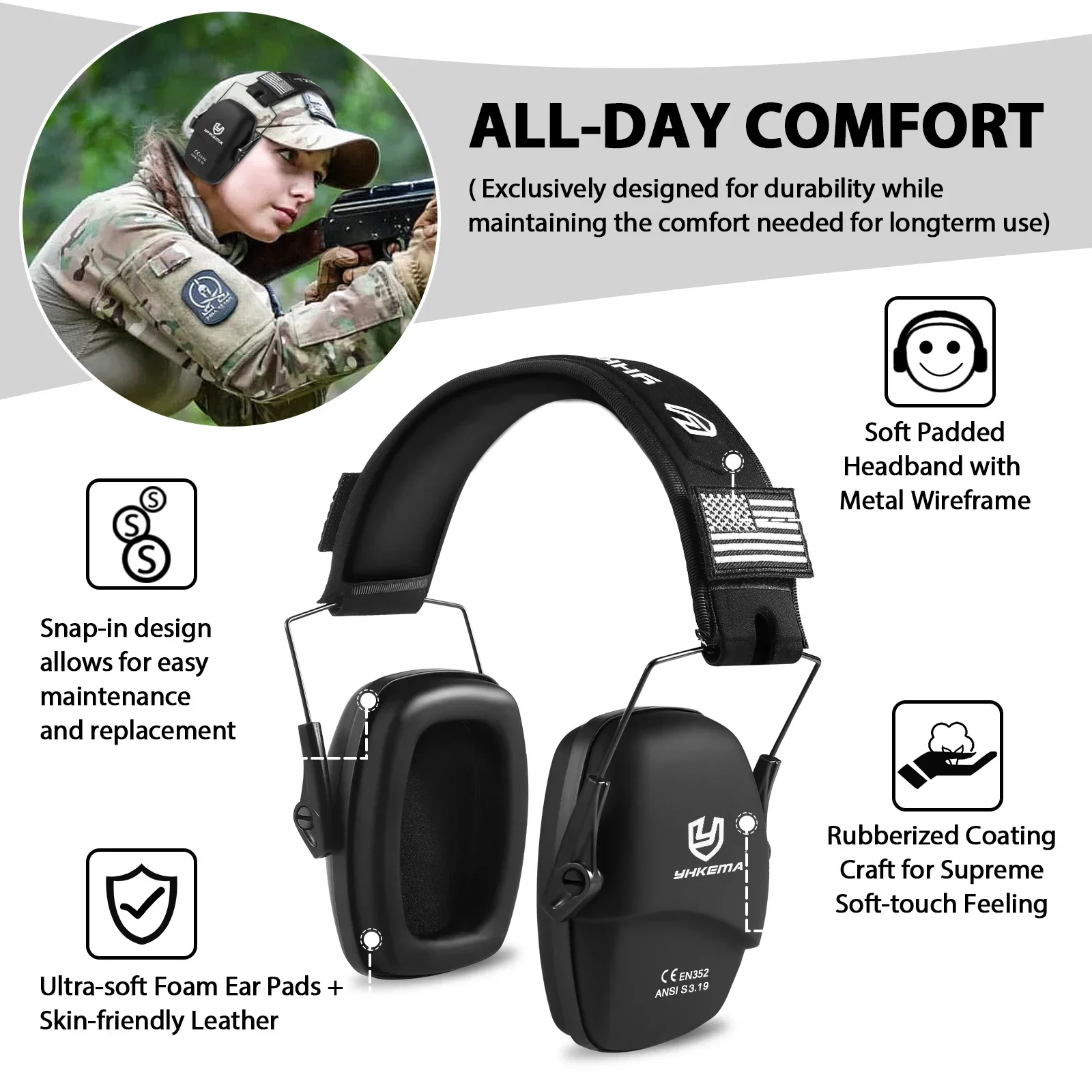 YHKEMA Safety Earmuffs for Sho - Ear Muff Foldable บทวิจารณ์และราคา