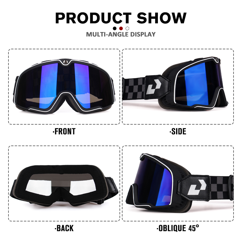 Bicycle Goggles Leather Windsh - Snow Goggle Uv บทวิจารณ์และราคา