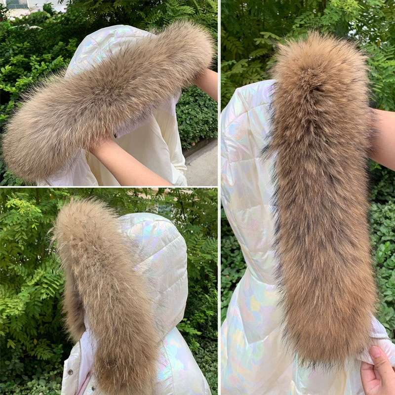Real Fur Collar for Coat Parka - Winter Clothing Fashion บทวิจารณ์และราคา