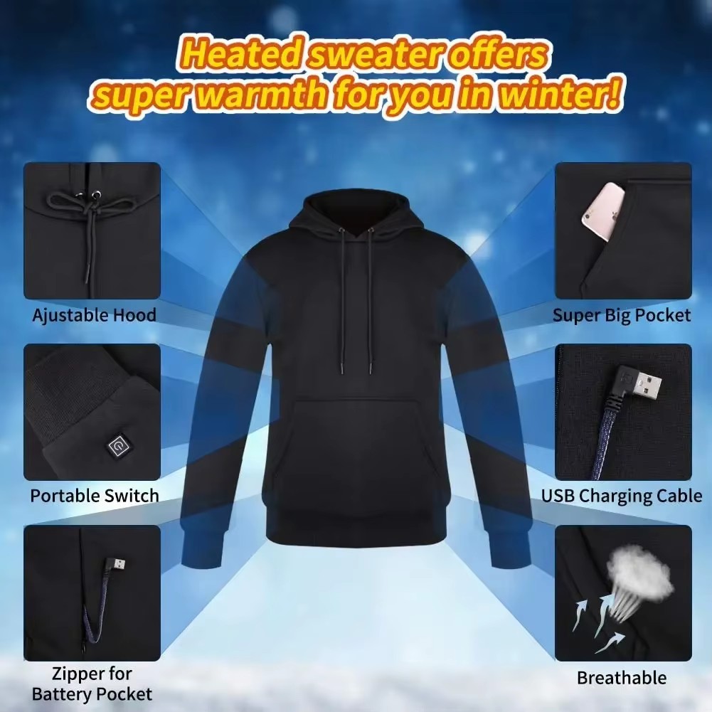 Women USB Heating Hoodies men  - Winter Clothing Gear บทวิจารณ์และราคา
