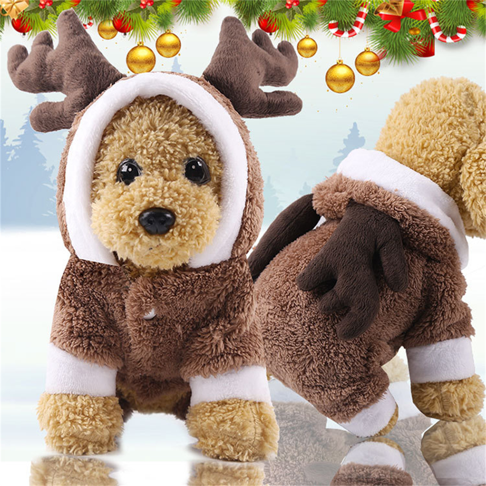 Christmas Dog Clothes Pet Clot - Winter Clothing Dress Up บทวิจารณ์และราคา