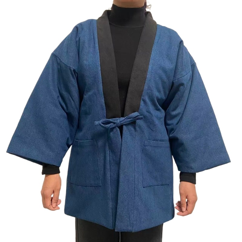 Men Women Denim Hanten Jacket  - Traditional Winter Japanese Clothing บทวิจารณ์และราคา