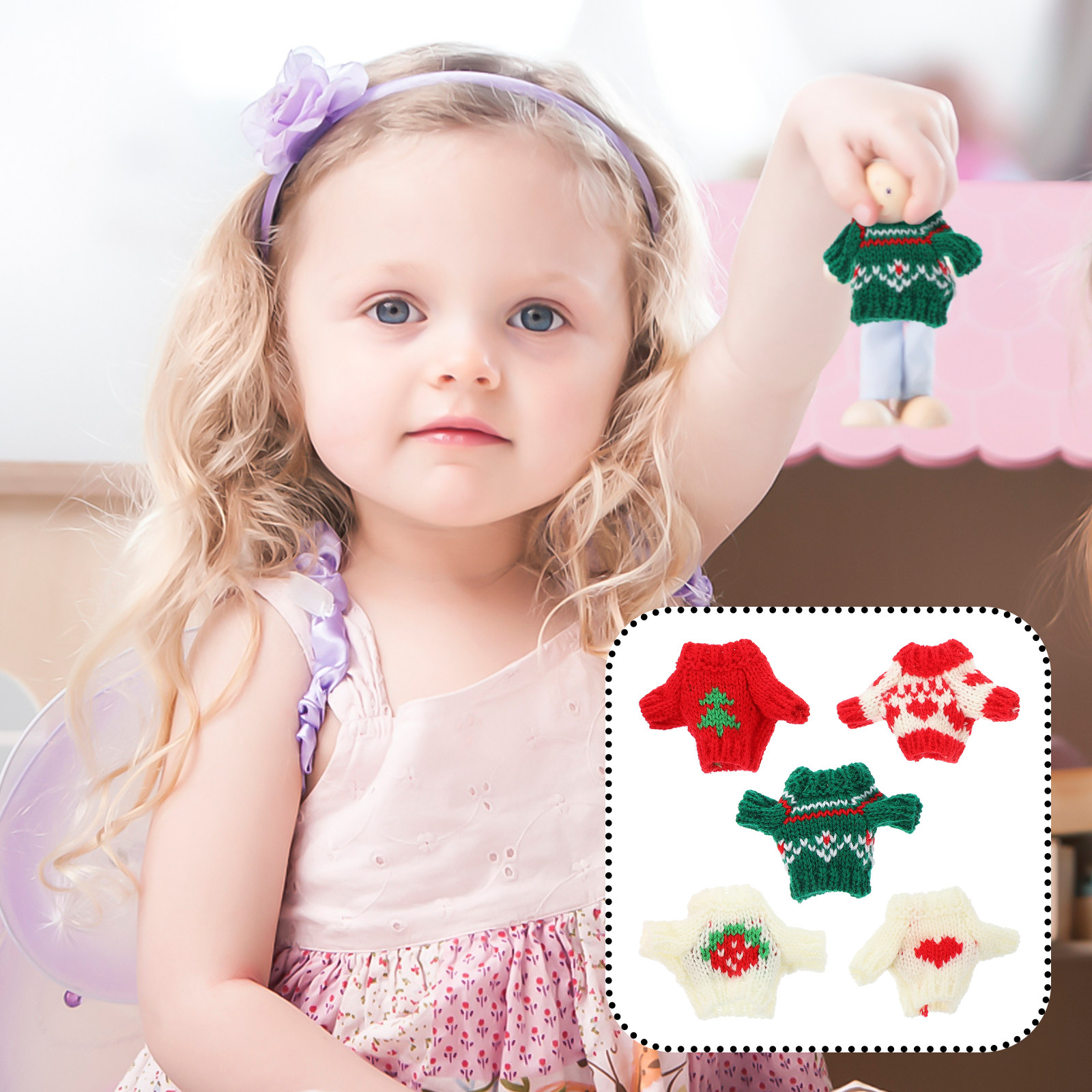 5Pcs Fashion Sweaters Decorati - Winter Clothing Dress Up บทวิจารณ์และราคา