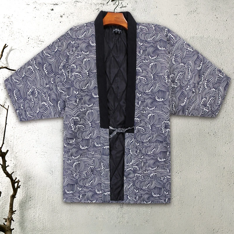 Hanten Jacket Men Padded Cotto - Traditional Winter Japanese Clothing บทวิจารณ์และราคา